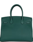Top Quality HMS Birkin 30 Malachite Togo Palladium Hardware