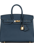 HMS Birkin 25 Bleu De Prusse Togo Gold Hardware