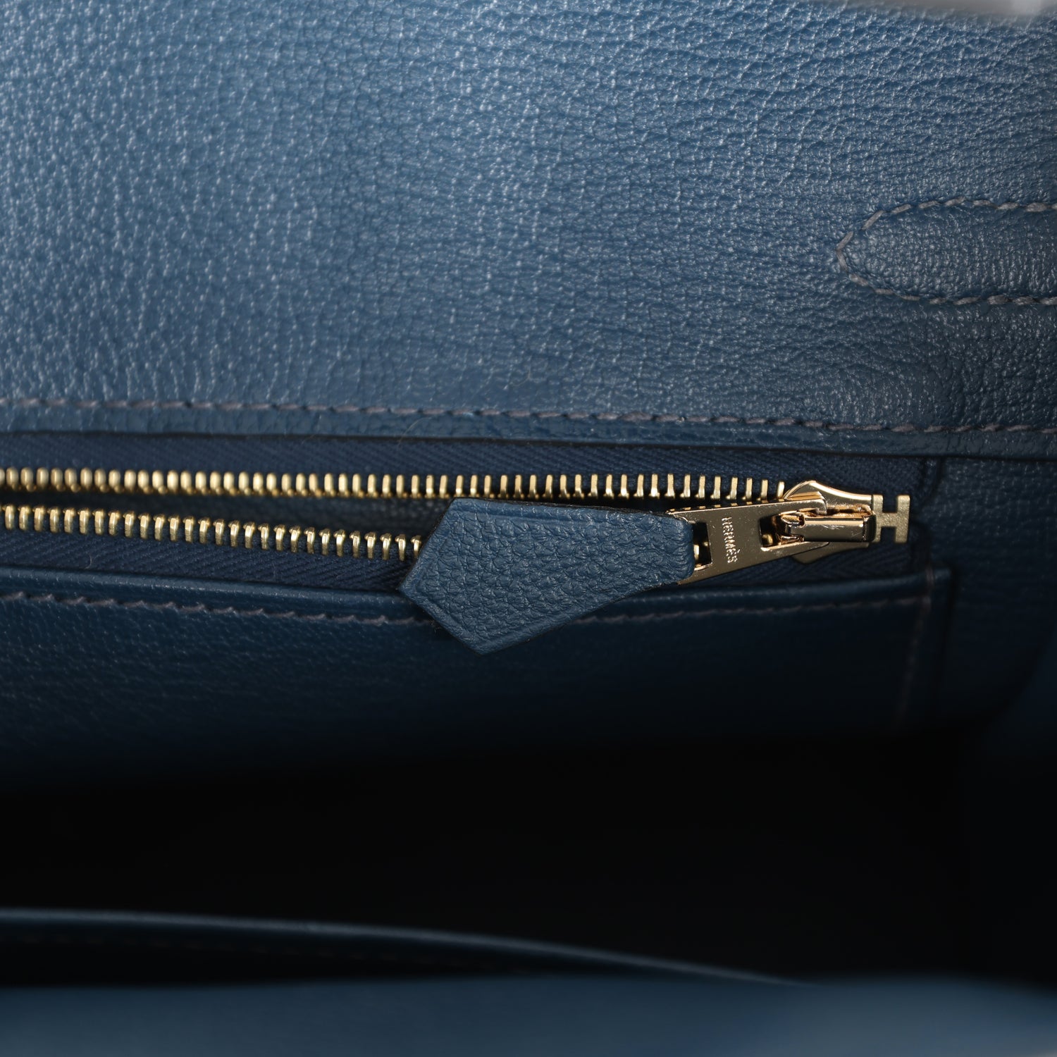 HMS Birkin 25 Bleu De Prusse Togo Gold Hardware