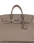 HMS Horseshoe Stamp (HSS) Birkin 40 Gris Tourterelle Togo Brushed Palladium Hardware
