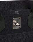 HMS HAC Birkin 40 Caban and Vert Fonce Evercolor and Togo Palladium Hardware