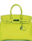 Top Quality HMS Birkin 35 Kiwi Swift Palladium Hardware