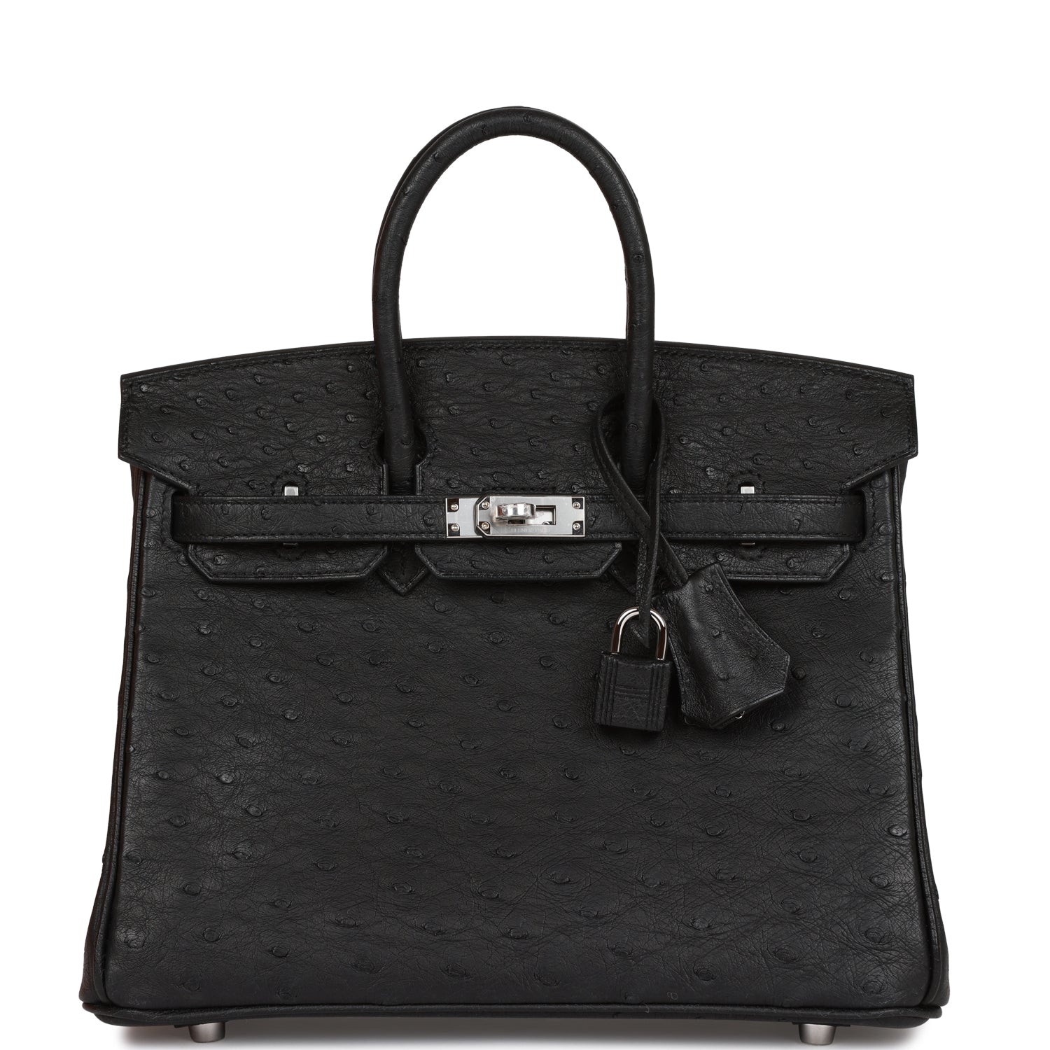 HMS Birkin 25 Black Ostrich Palladium Hardware