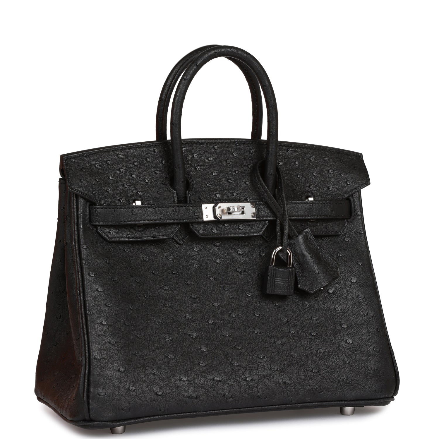 HMS Birkin 25 Black Ostrich Palladium Hardware