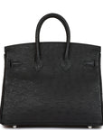 HMS Birkin 25 Black Ostrich Palladium Hardware