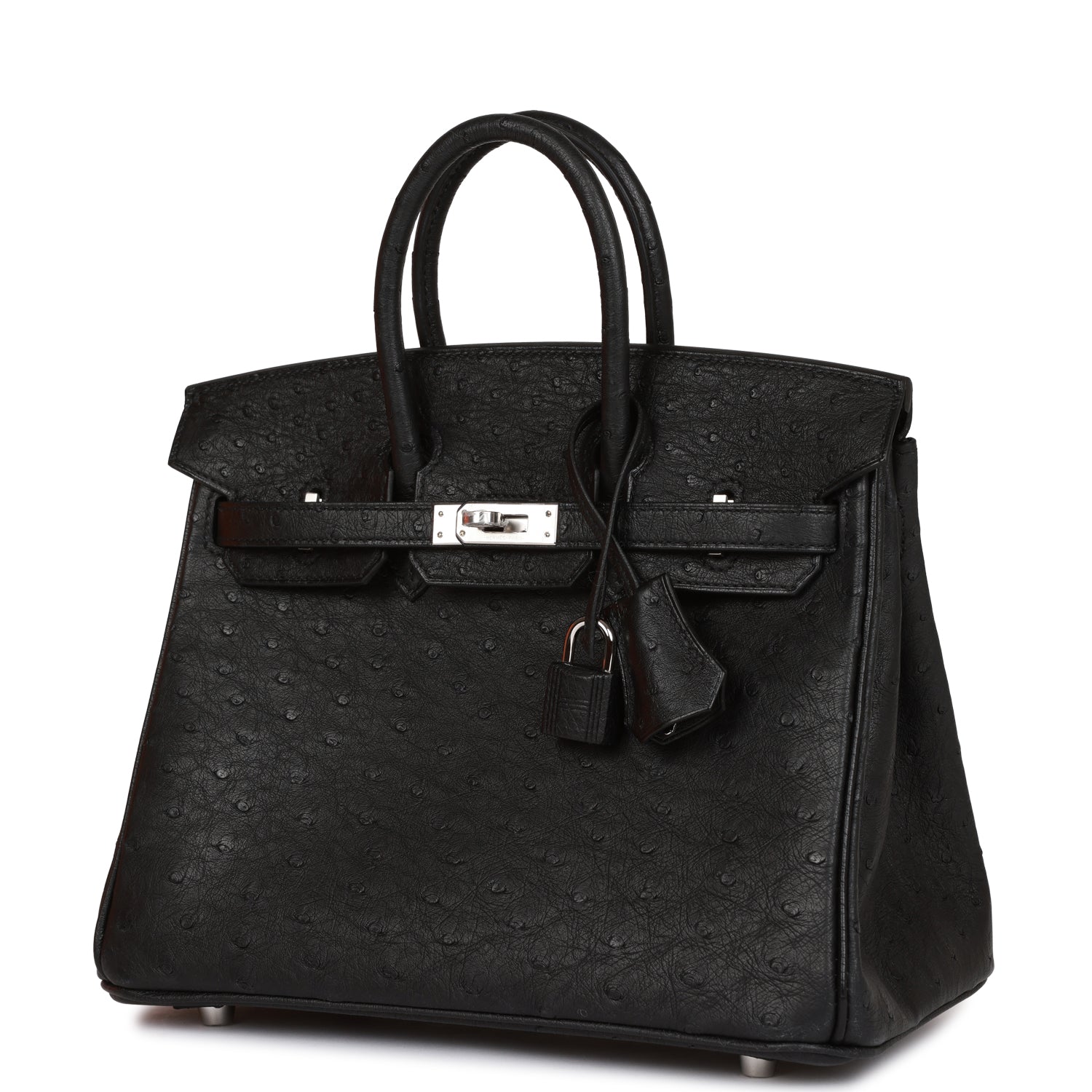 HMS Birkin 25 Black Ostrich Palladium Hardware