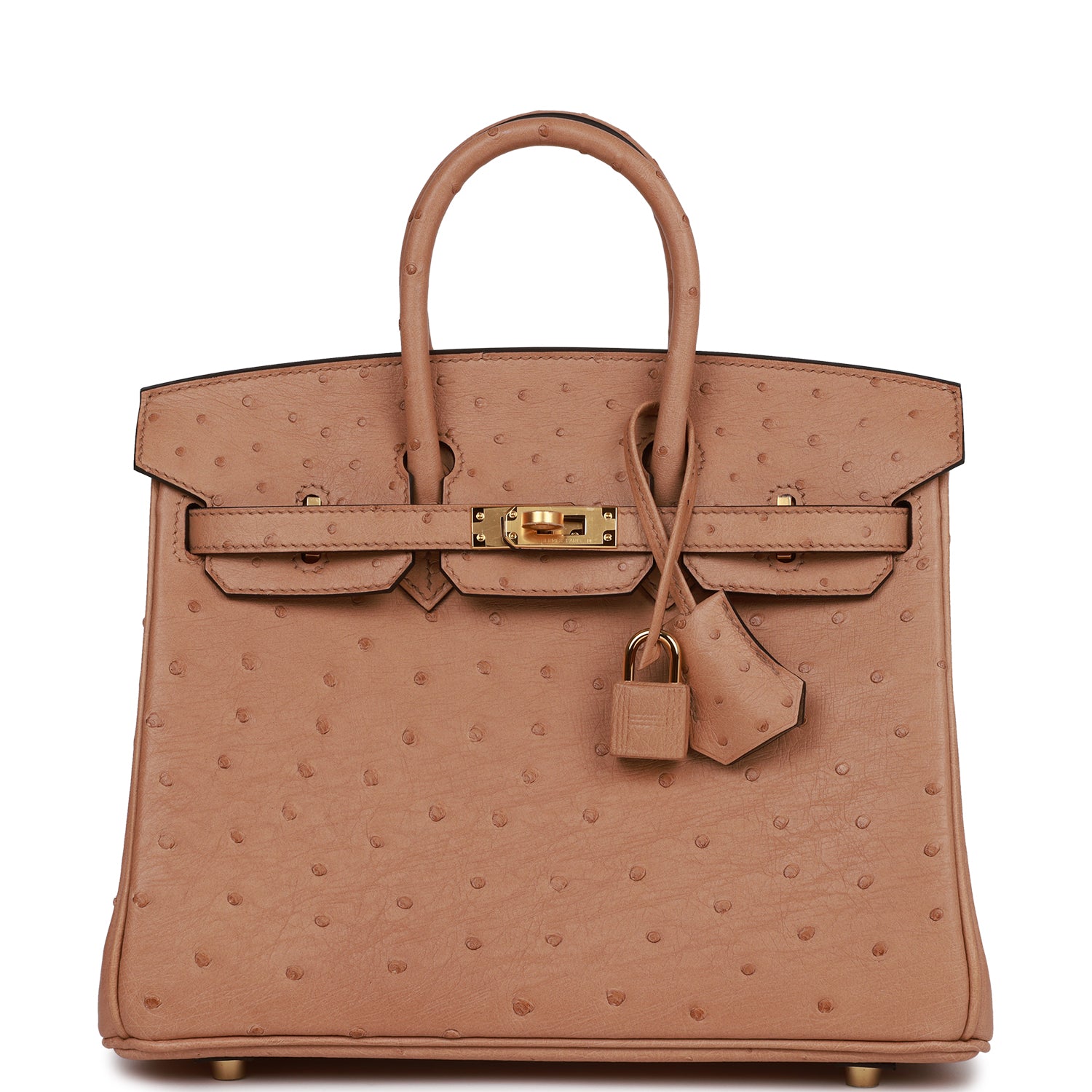 HMS Birkin 25 Chai Ostrich Gold Hardware