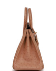 HMS Birkin 25 Chai Ostrich Gold Hardware