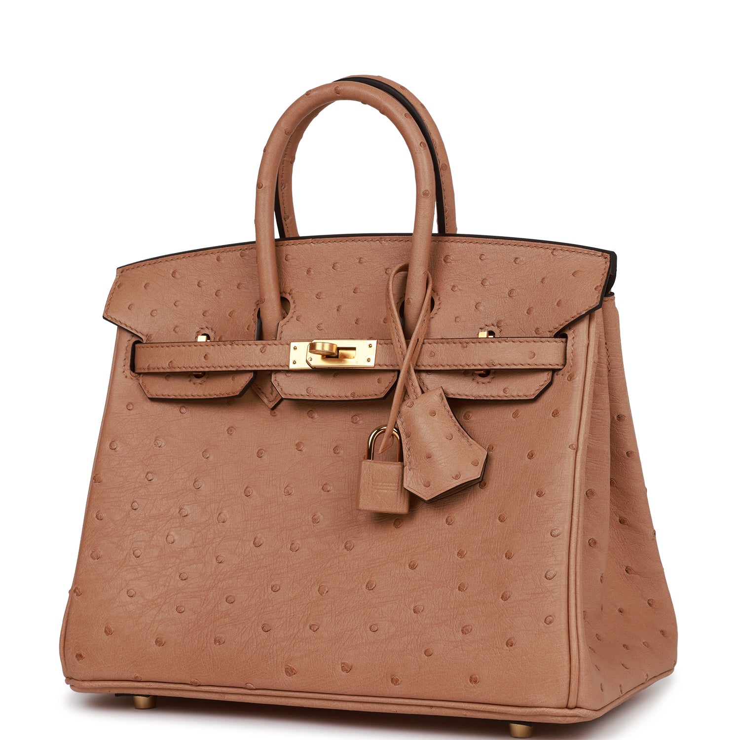 HMS Birkin 25 Chai Ostrich Gold Hardware