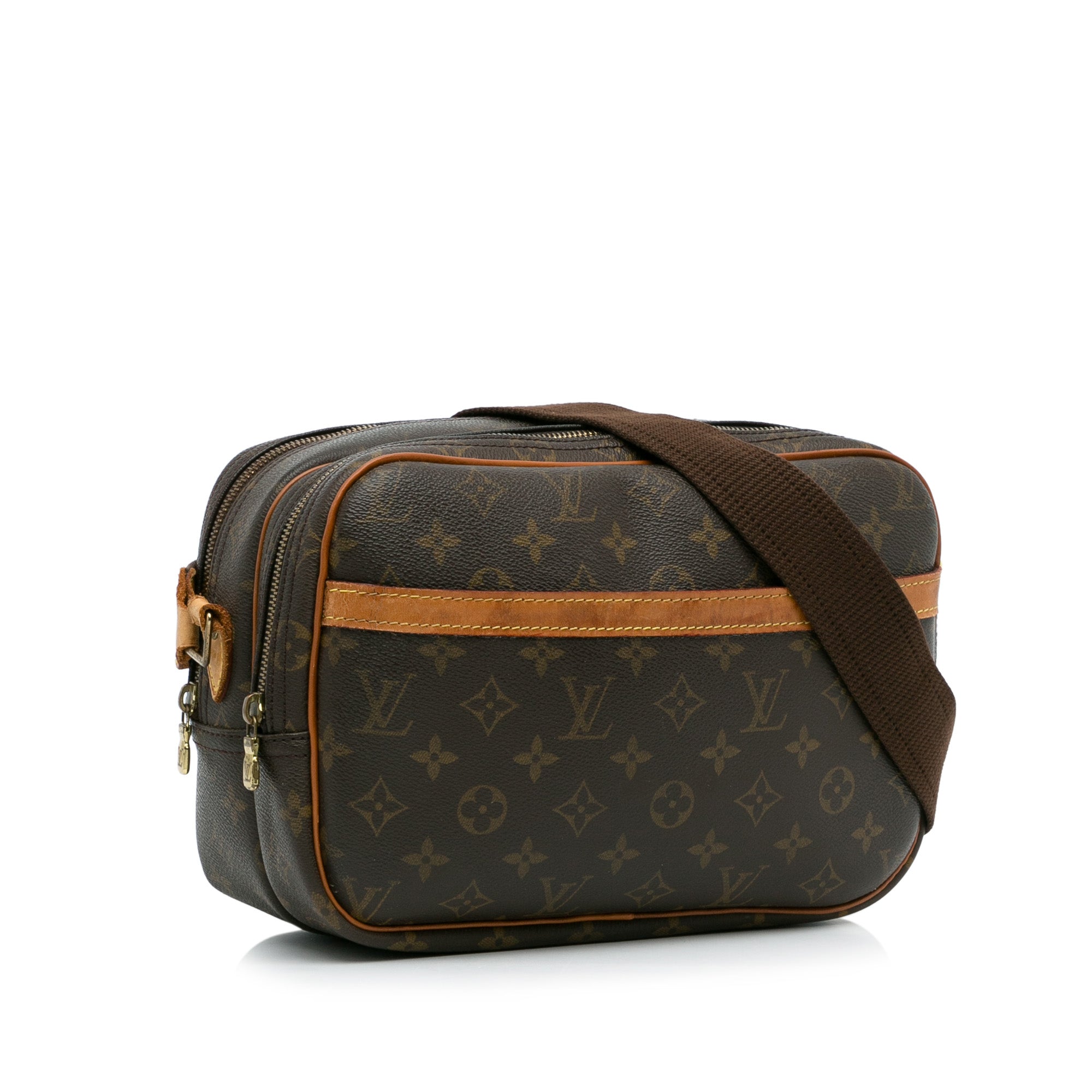 Brown LV Monogram Reporter PM Crossbody Bag