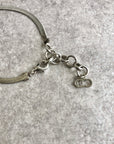 Christian D1OR CD Logo Ribbon Motif Bracelet Silver Vintage p5ds86