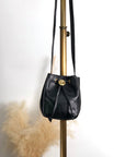 Christian D1OR CD Logo Drawstring Shoulder bag Black Vintage t4tu7b