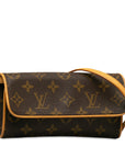 Brown LV Monogram Pochette Twin PM Crossbody Bag