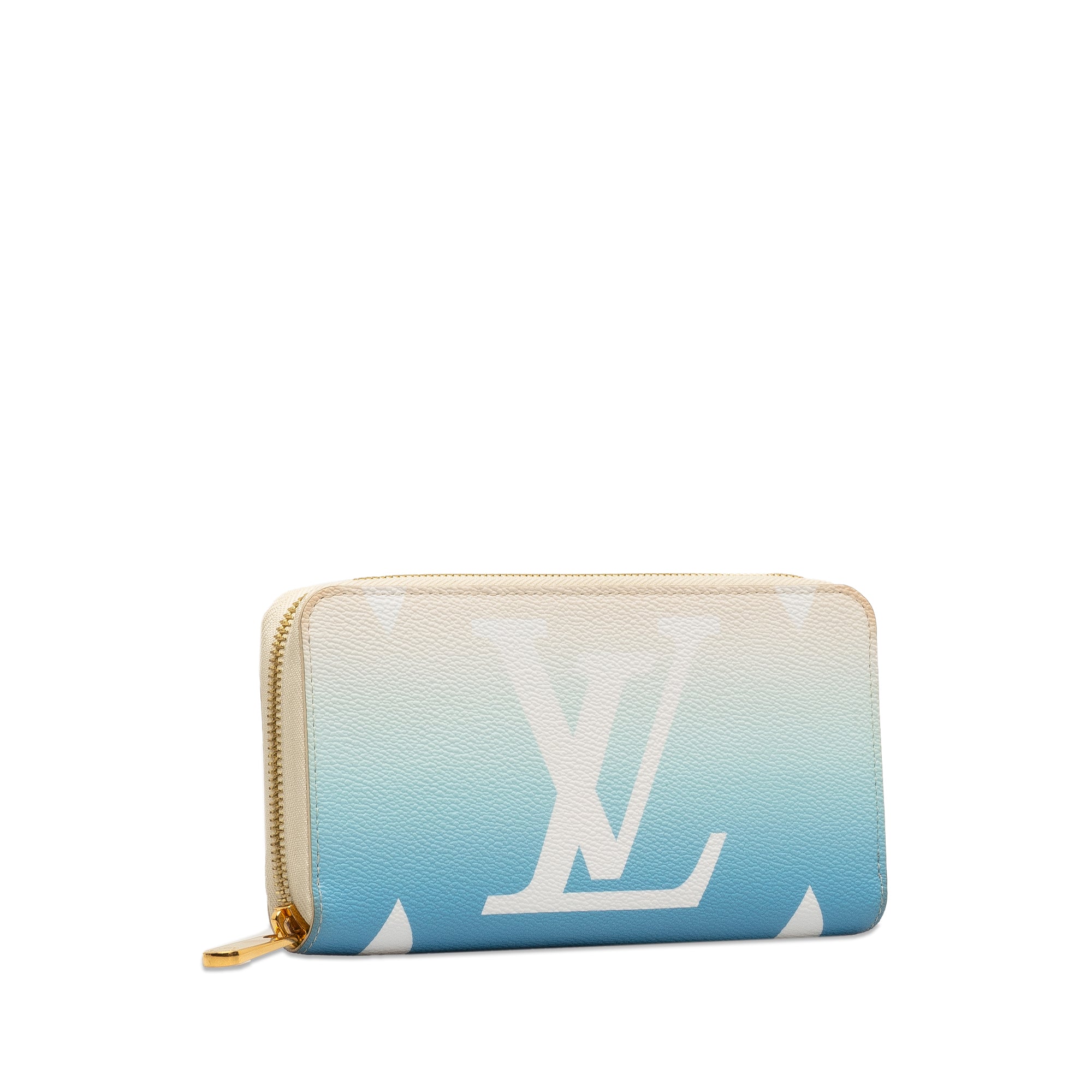 Blue LV Monogram Giant By The Pool Zippy Wallet