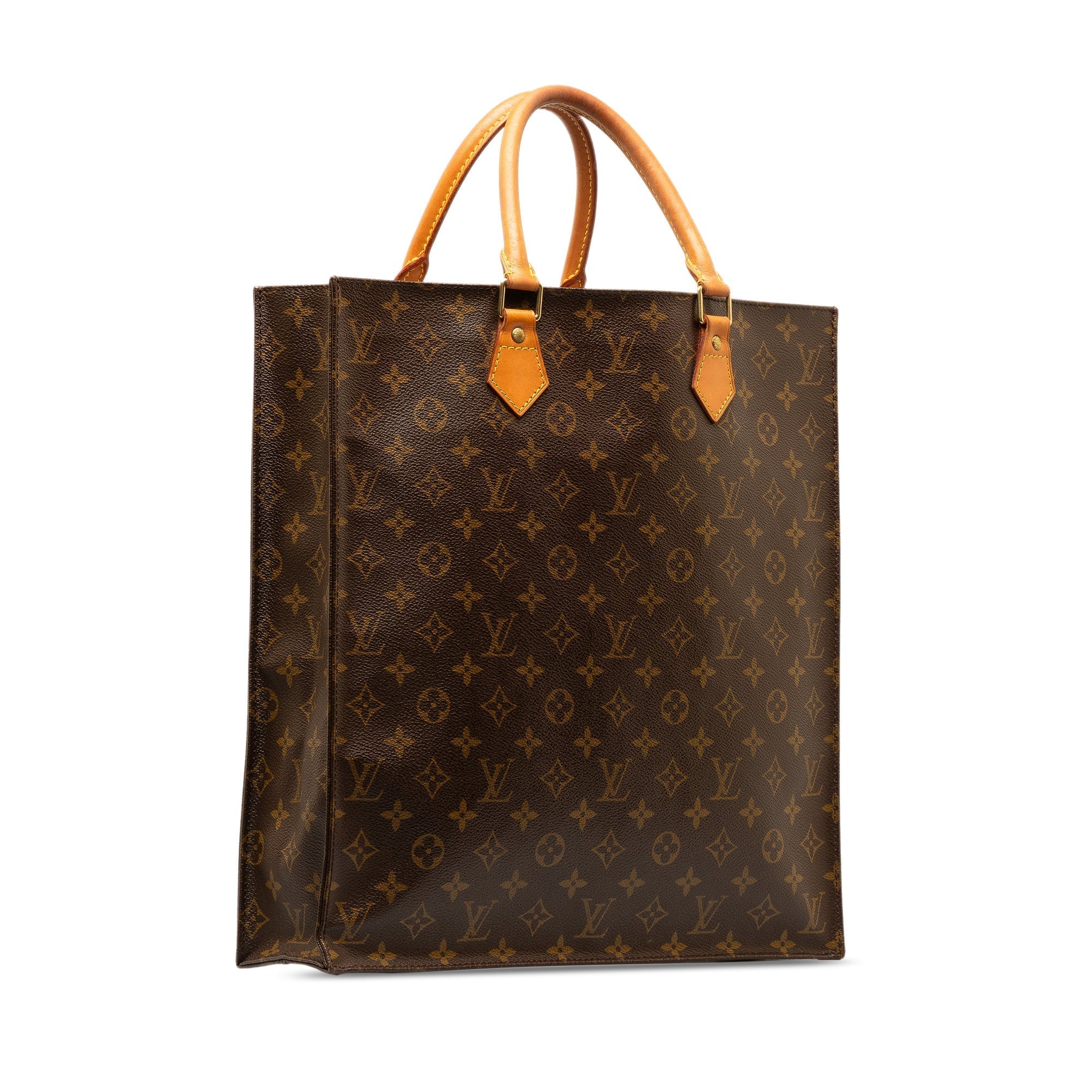 Brown LV Monogram Sac Plat Tote Bag