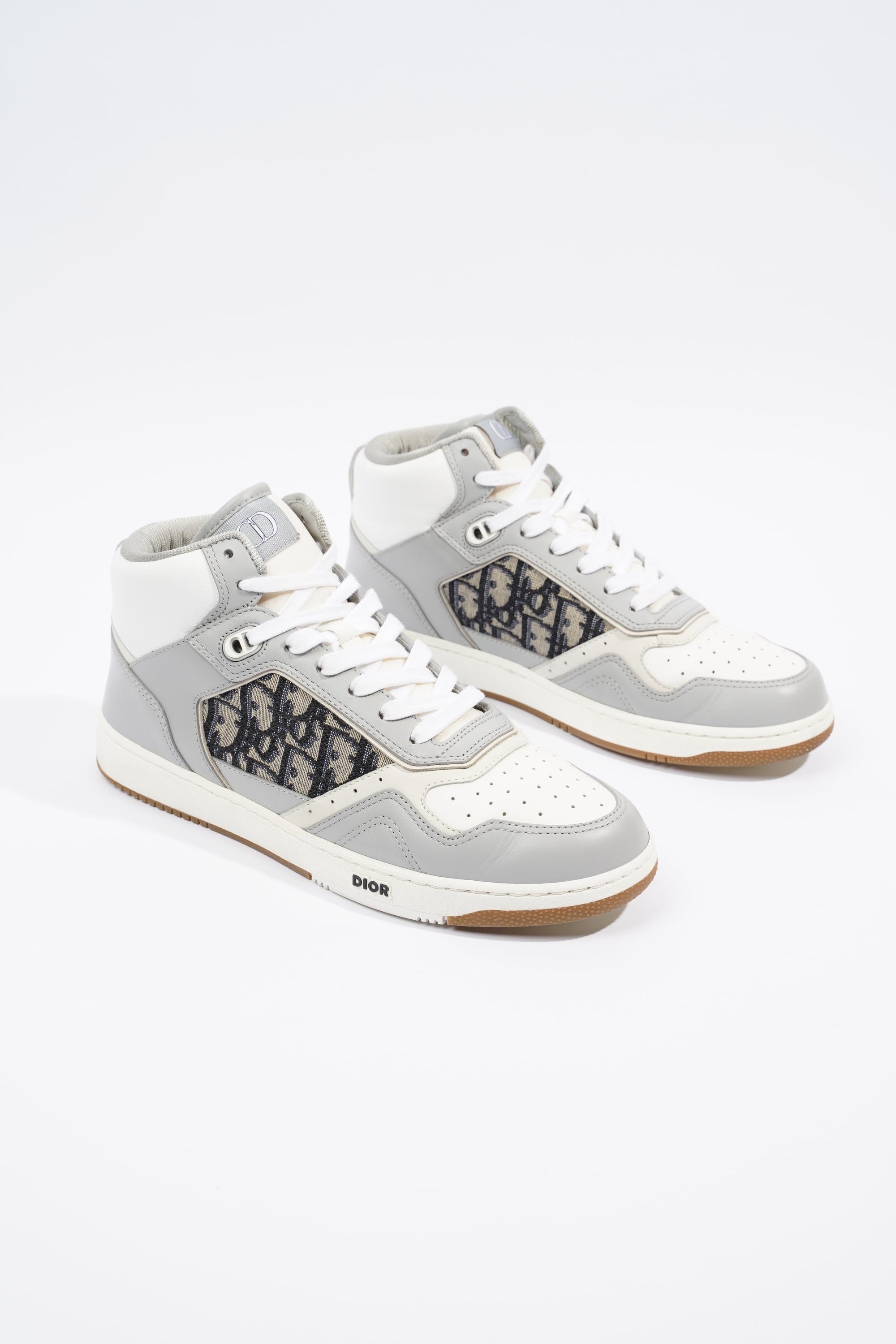 Christian D1OR B27 White / Grey / Navy Oblique Leather EU 41 UK 7