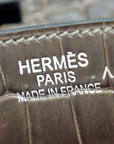 HMS Gris Tourterelle Porosus Crocodile Birkin 35 Bag