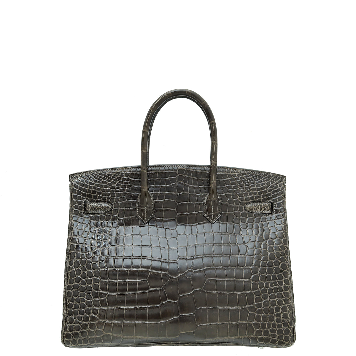 HMS Gris Tourterelle Porosus Crocodile Birkin 35 Bag