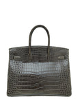 HMS Gris Tourterelle Porosus Crocodile Birkin 35 Bag