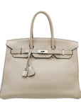 HMS Gris Tourterelle Birkin 35 Bag