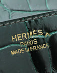 HMS Vert Emerald Shiny Crocodile Porosus Birkin 35 Bag