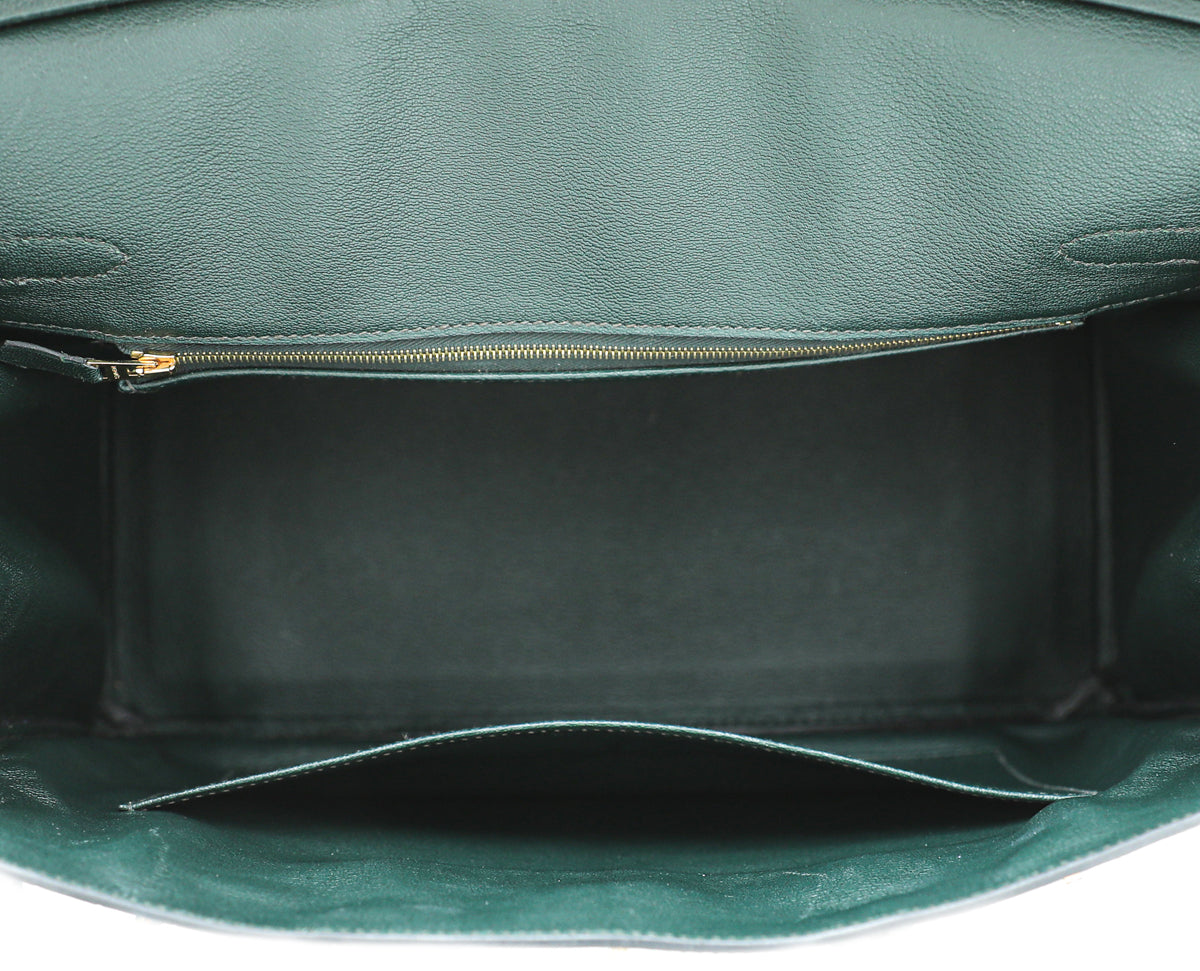 HMS Vert Emerald Shiny Crocodile Porosus Birkin 35 Bag