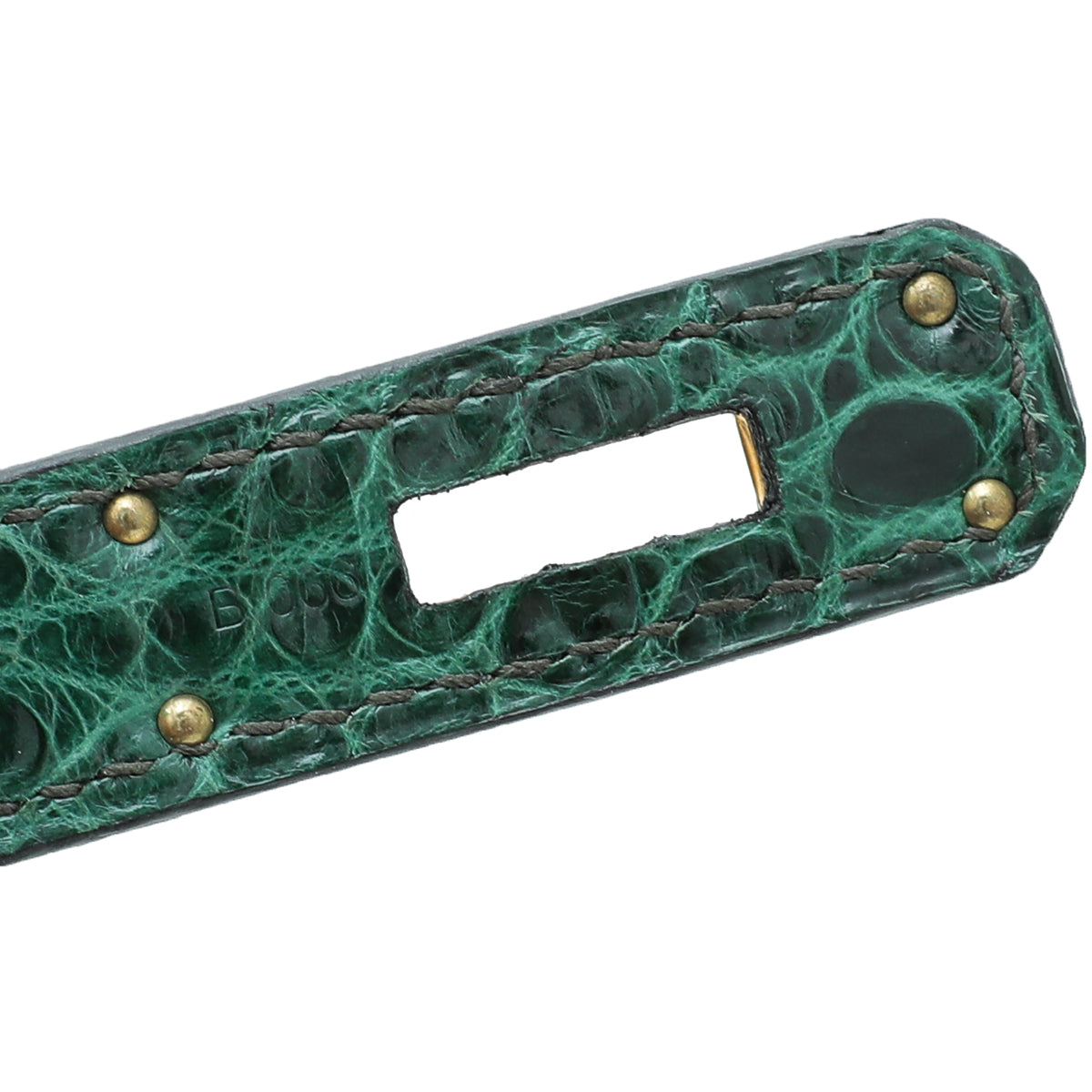 HMS Vert Emerald Shiny Crocodile Porosus Birkin 35 Bag