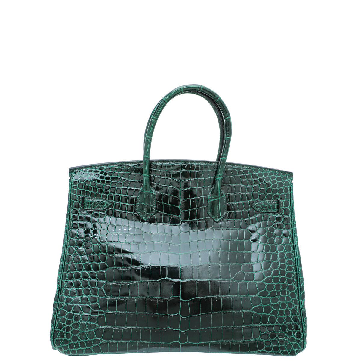 HMS Vert Emerald Shiny Crocodile Porosus Birkin 35 Bag