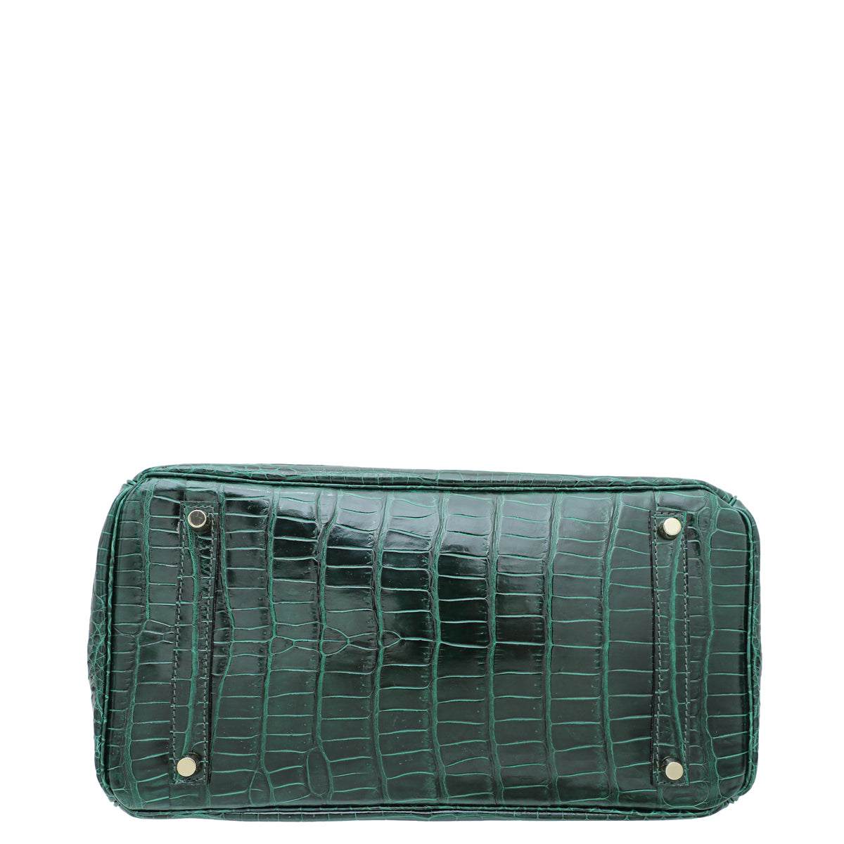 HMS Vert Emerald Shiny Crocodile Porosus Birkin 35 Bag