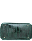HMS Vert Emerald Shiny Crocodile Porosus Birkin 35 Bag