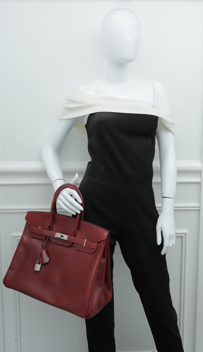 HMS Rouge Garance Box Calf Birkin 35 Bag