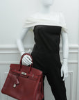 HMS Rouge Garance Box Calf Birkin 35 Bag