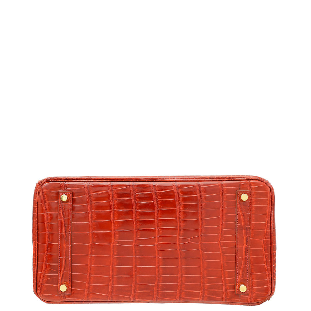HMS Lisse Rouge H Shiny Crocodile Porosus Birkin 35 Bag