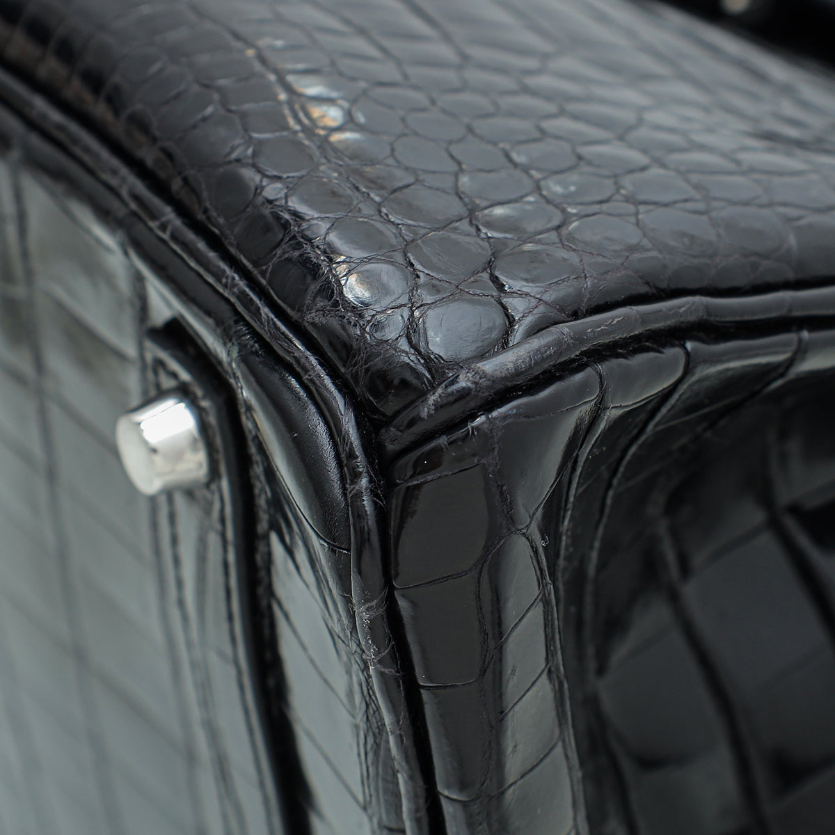 HMS Noir Crocodile Porosus Birkin 35 Bag