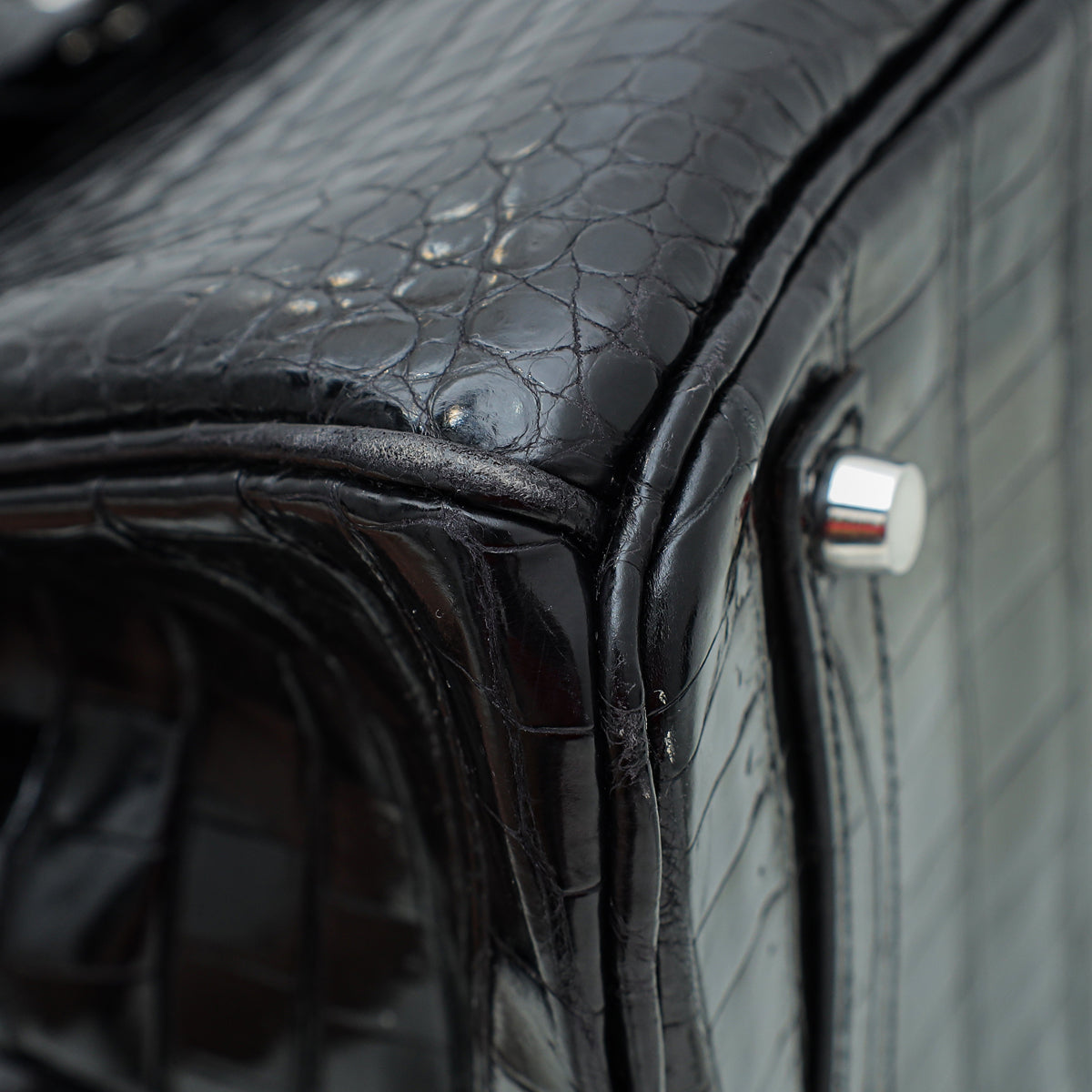 HMS Noir Crocodile Porosus Birkin 35 Bag