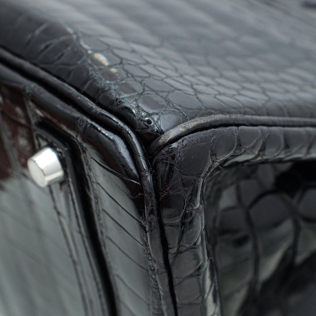 HMS Noir Crocodile Porosus Birkin 35 Bag