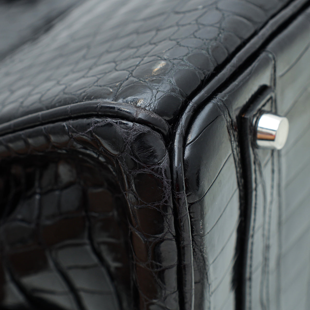 HMS Noir Crocodile Porosus Birkin 35 Bag