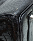 HMS Noir Crocodile Porosus Birkin 35 Bag