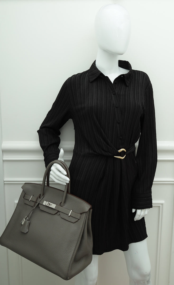 HMS Gris Etain Birkin 35 Bag