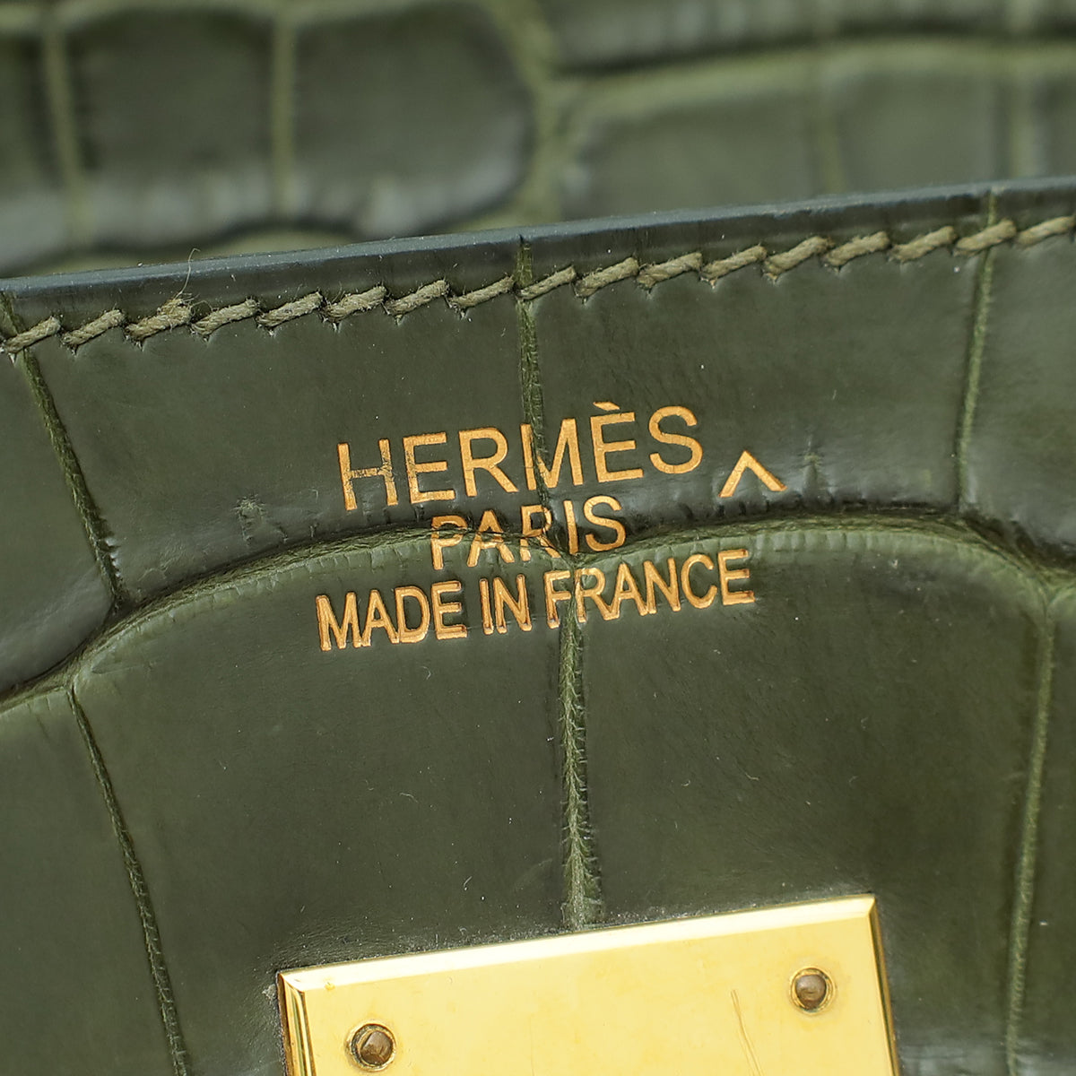 HMS Vert Veronese Matte Crocodile Porosus Birkin 35 Bag