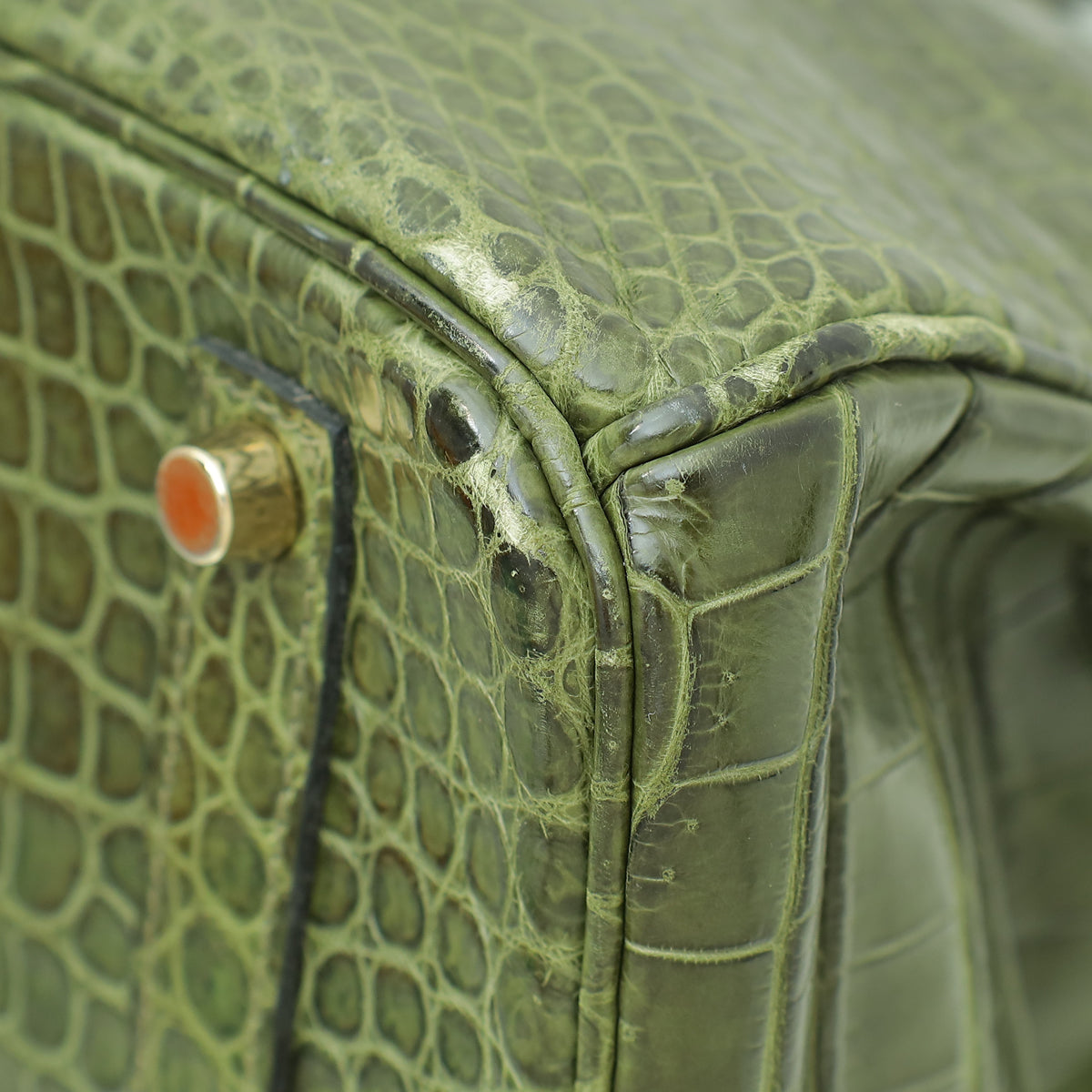 HMS Vert Veronese Matte Crocodile Porosus Birkin 35 Bag
