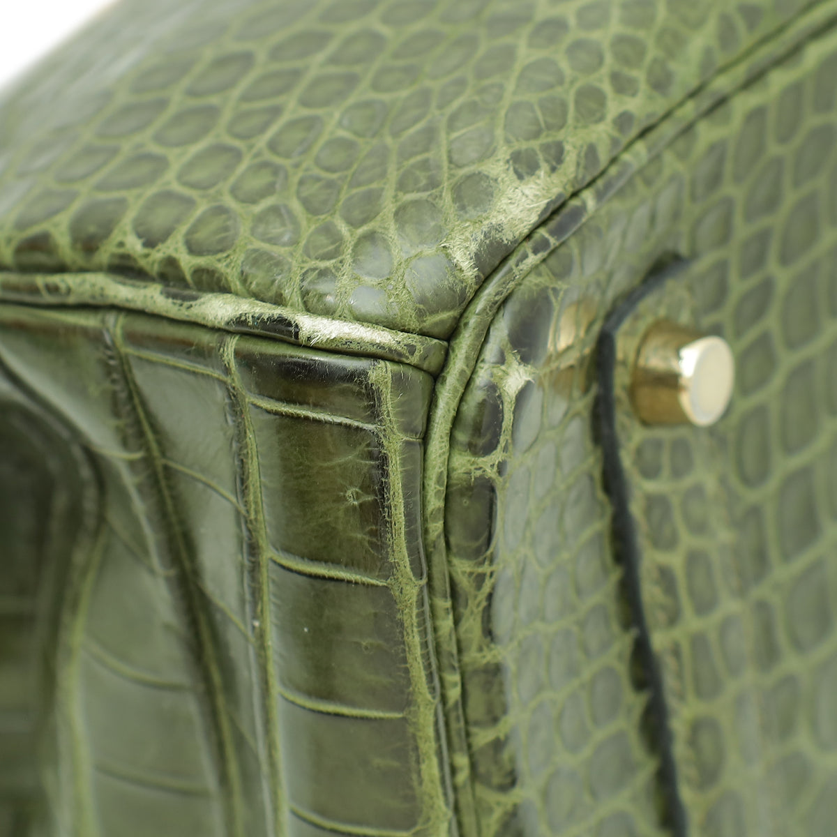 HMS Vert Veronese Matte Crocodile Porosus Birkin 35 Bag
