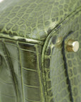 HMS Vert Veronese Matte Crocodile Porosus Birkin 35 Bag