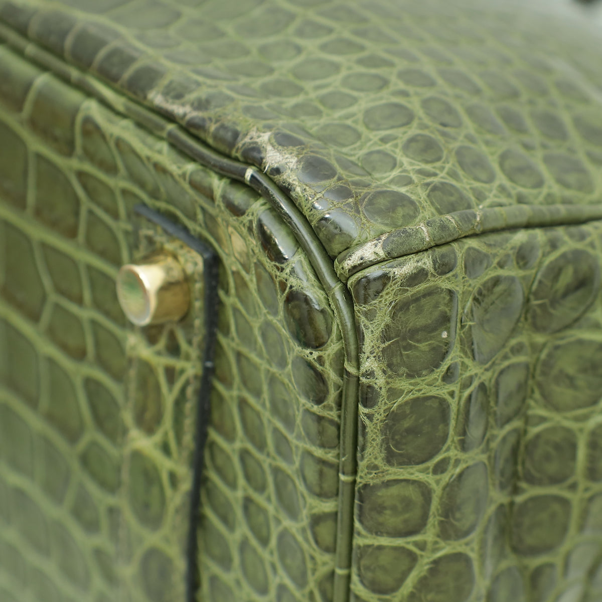 HMS Vert Veronese Matte Crocodile Porosus Birkin 35 Bag