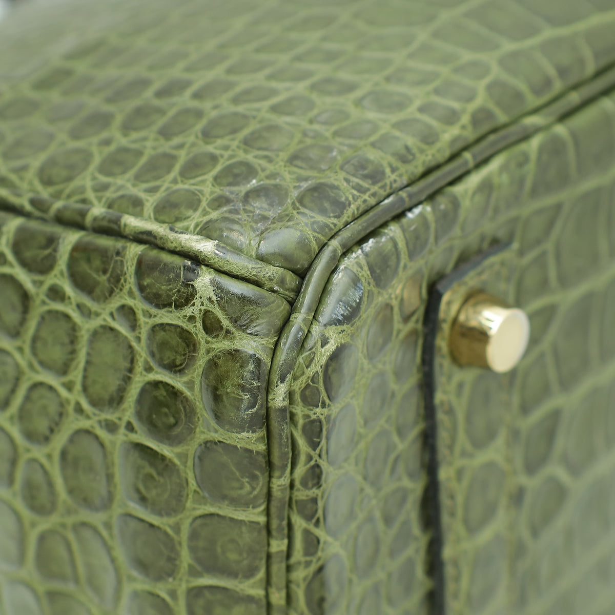 HMS Vert Veronese Matte Crocodile Porosus Birkin 35 Bag