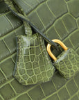 HMS Vert Veronese Matte Crocodile Porosus Birkin 35 Bag