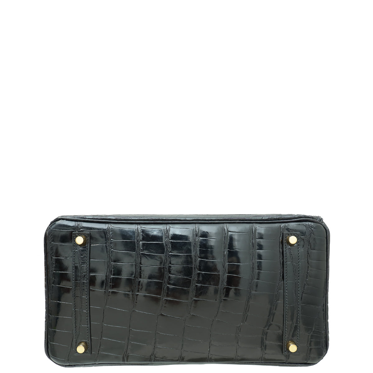 HMS Noir Shiny Crocodile Porosus Birkin 35 Bag