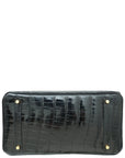 HMS Noir Shiny Crocodile Porosus Birkin 35 Bag