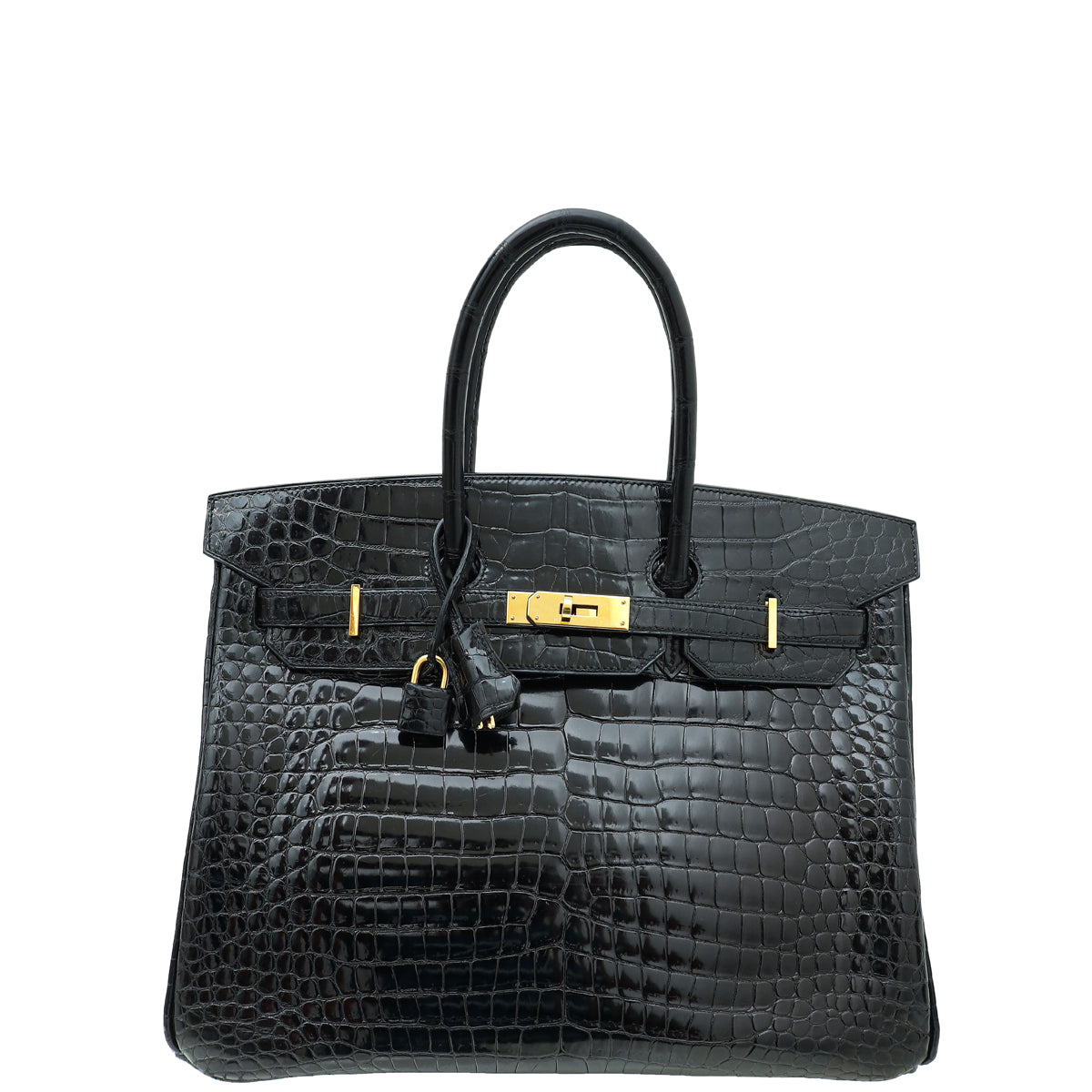 HMS Noir Crocodile Porosus Birkin 35 Bag