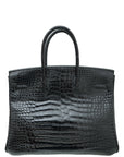 HMS Noir Crocodile Porosus Birkin 35 Bag